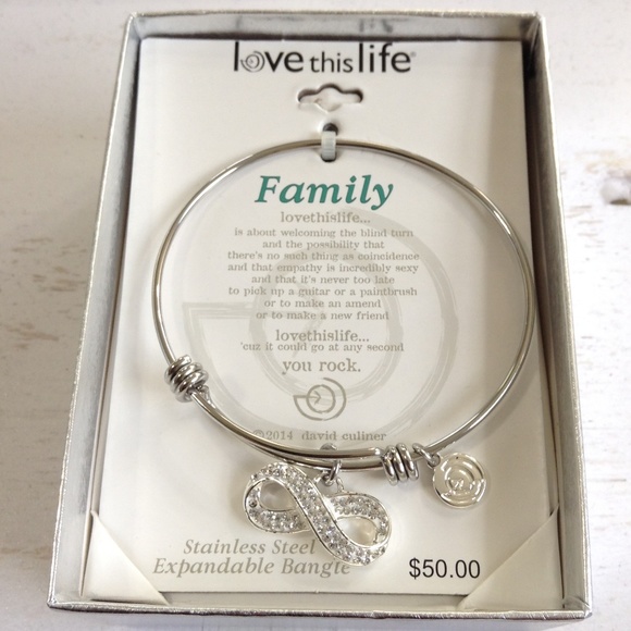 love this life Jewelry - Expandable Bangle with Rhinestone Infinity Charm love this life Jewelry - Expandable Bangle with Rhinestone Infinity Charm